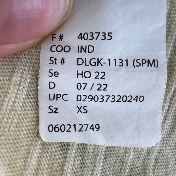 LOGO By Lori Goldstein Top Cotton Green Yellow Tie-Dye Mock Neck Size X-Small XS - Picture 9 of 10